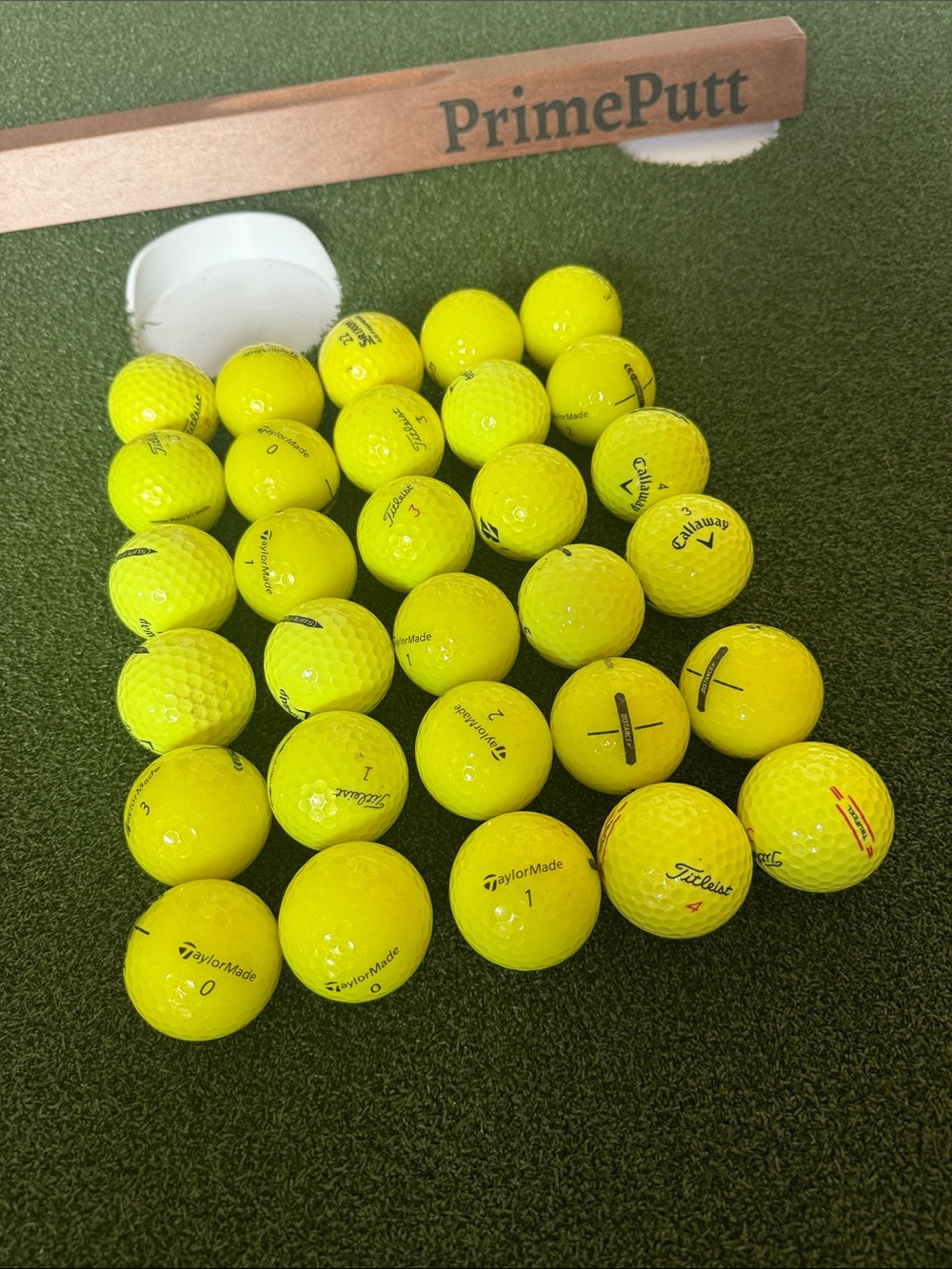 Mixed-Brand Yellow Golf Balls - Callaway, TaylorMade, Titleist